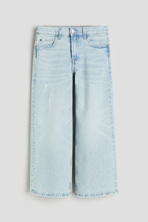 H&M Loose Fit Wide Leg Jeans Helles Denimblau