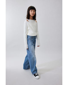 Loose Fit Wide Leg Jeans Denimblau