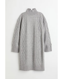 Mama Cable-knit Dress Grey Marl