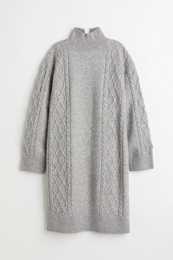 H&M Mama Cable-knit Dress Grey Marl