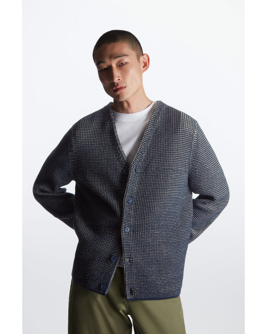 COS Relaxed-fit Knitted Cardigan Navy