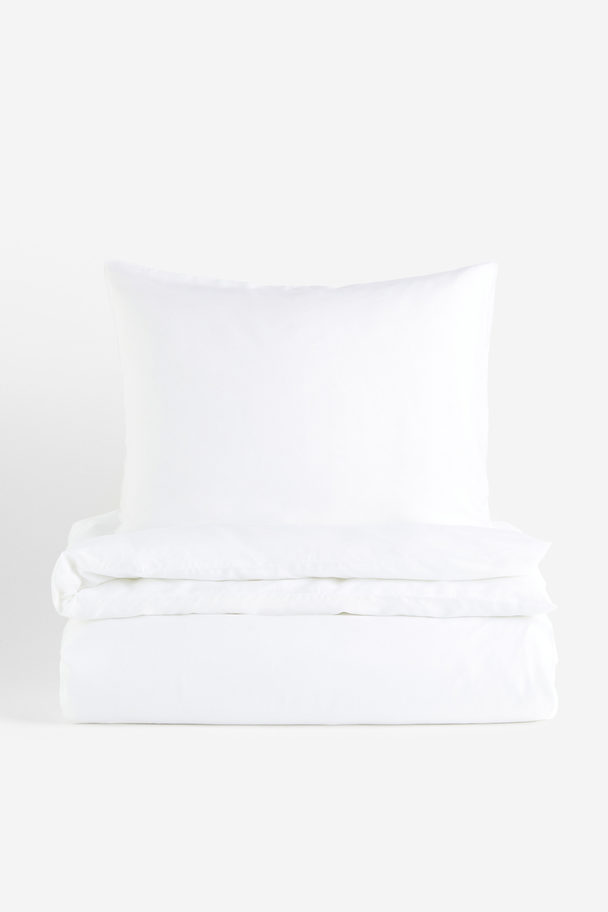 H&M HOME Sateen Single Duvet Cover Set White