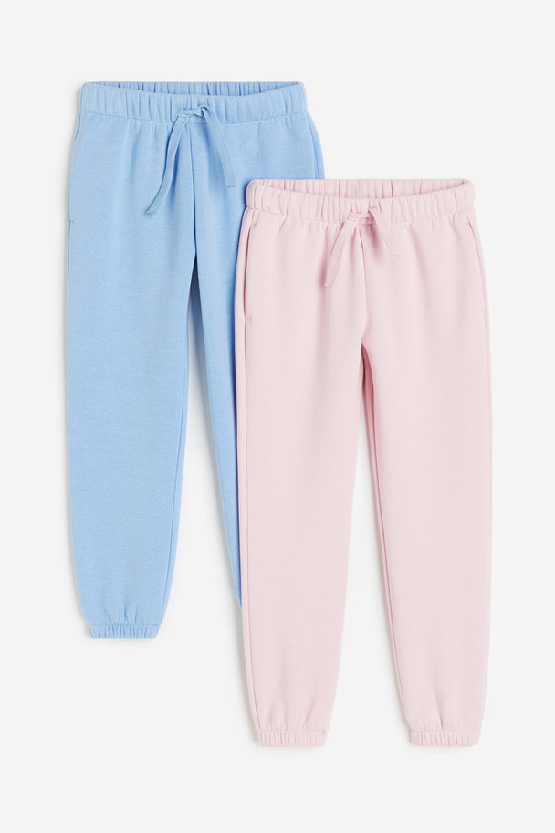 H&M 2-pack Joggers Light Blue/light Pink