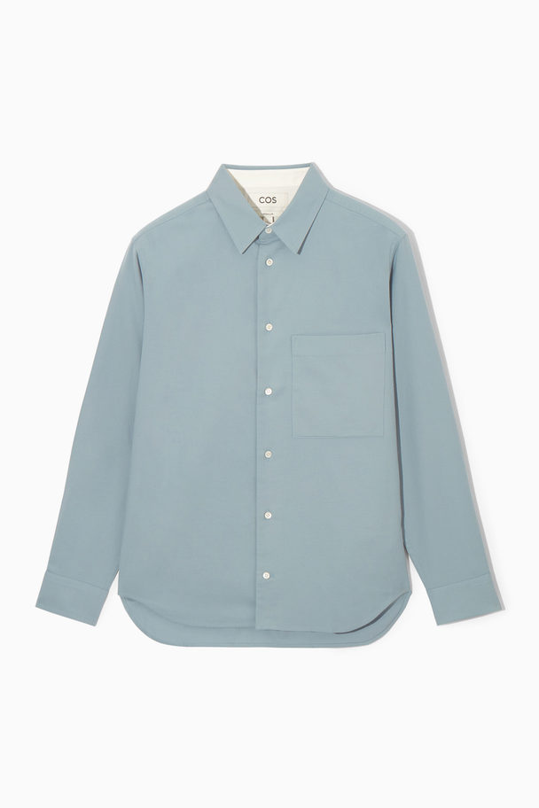 COS Brushed-cotton Shirt Light Blue