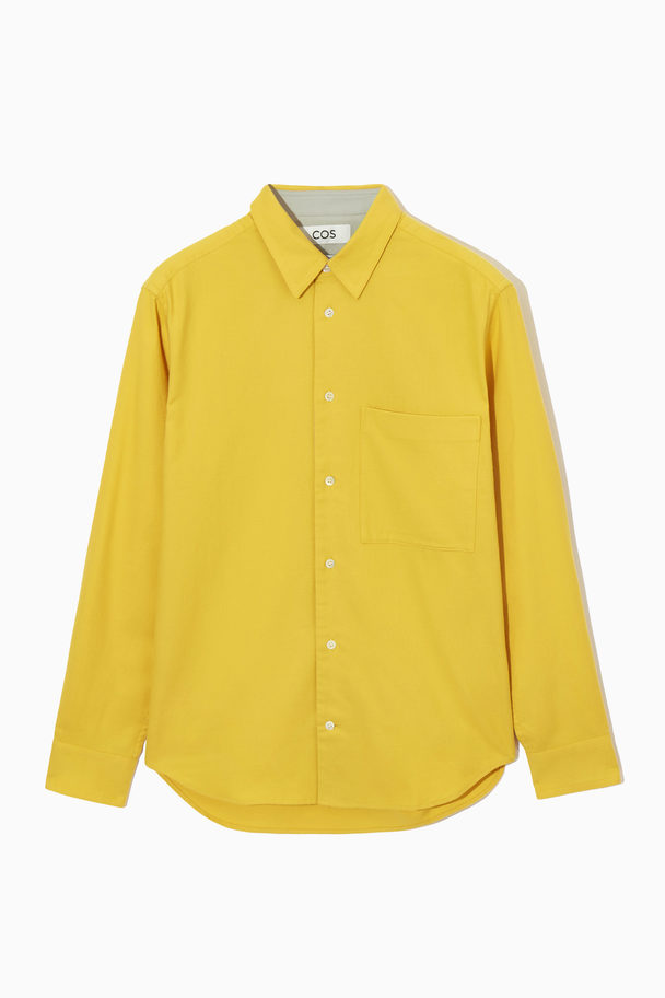 COS Brushed-cotton Shirt Yellow