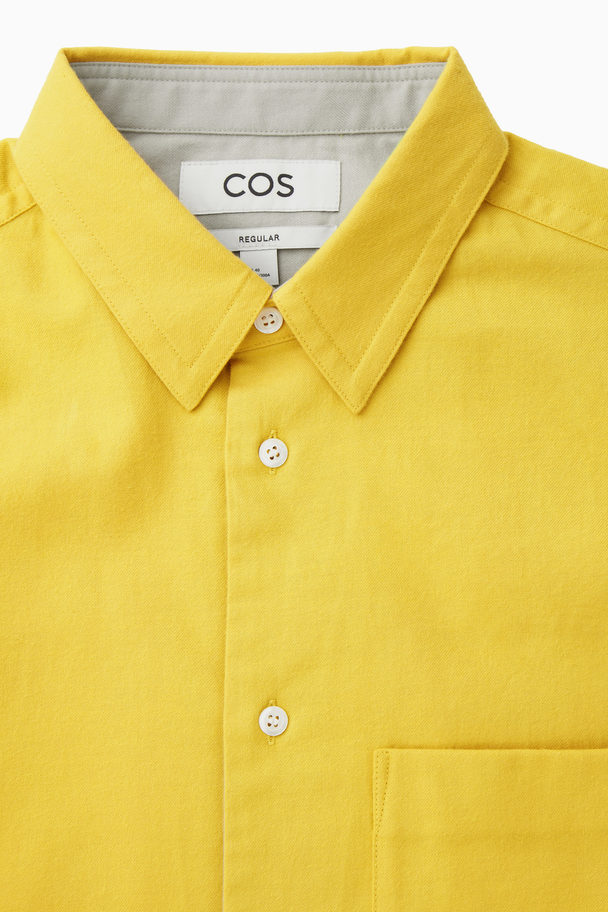 COS Brushed-cotton Shirt Yellow