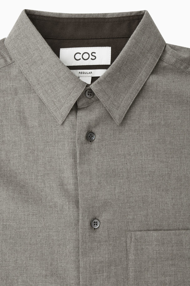 COS Brushed-cotton Shirt Stone