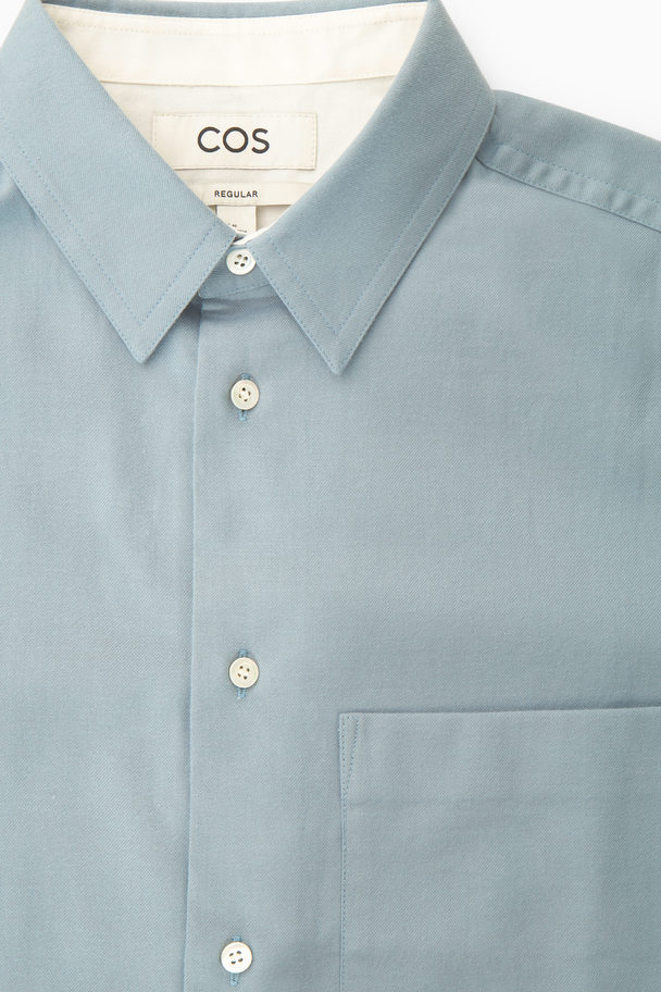 COS Brushed-cotton Shirt Light Blue