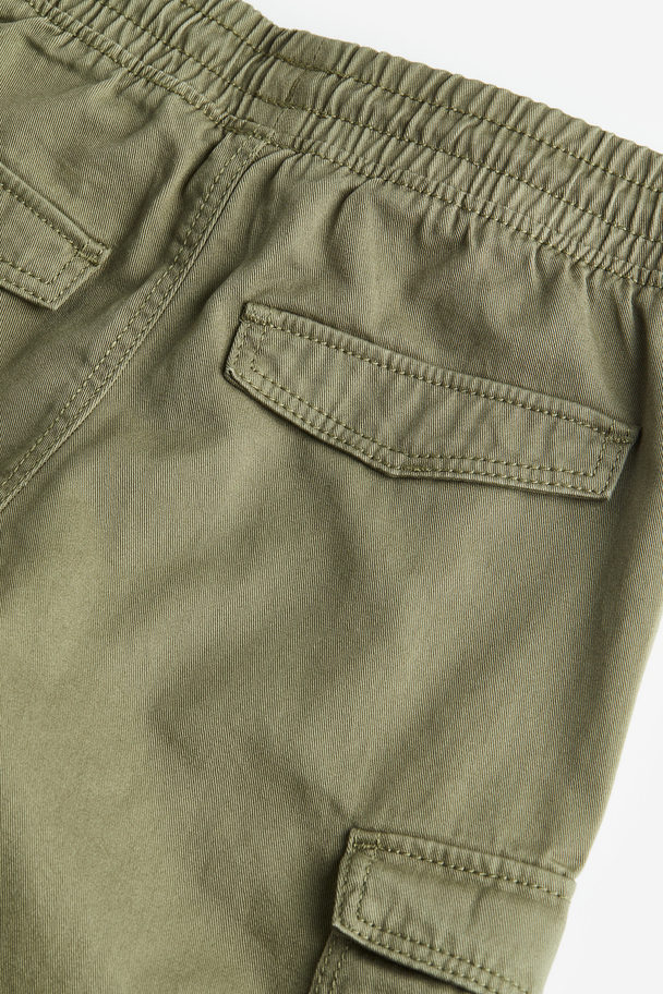 H&M Twill Cargo Shorts Khaki Green