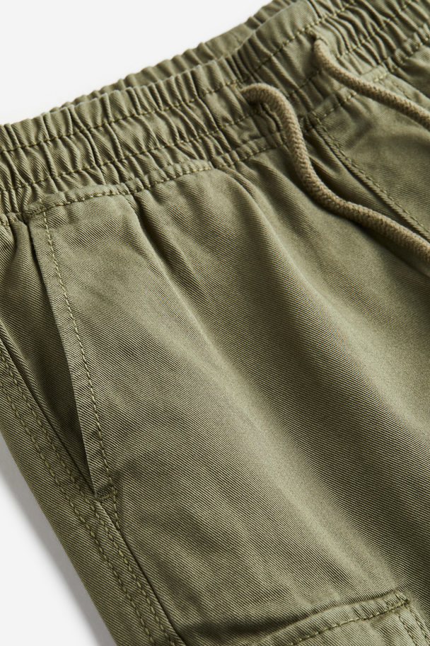 H&M Twill Cargo Shorts Khaki Green