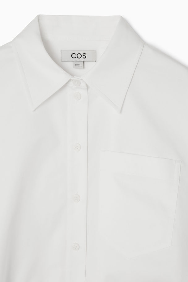 COS Croppad Oversize-skjorta Med Knytdetalj Vit
