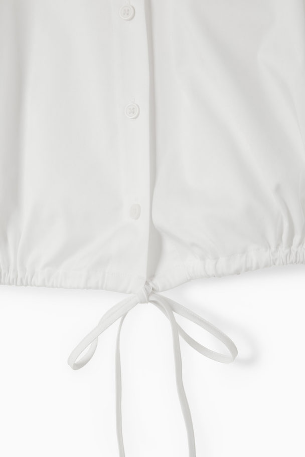 COS Oversized Tie-detail Cropped Shirt White