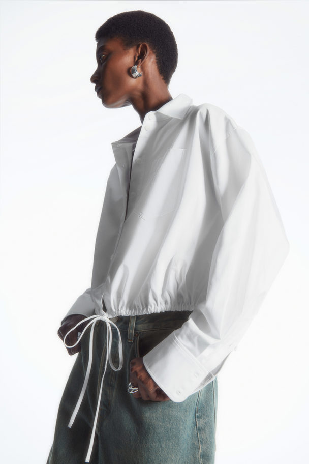 COS Oversized Tie-detail Cropped Shirt White