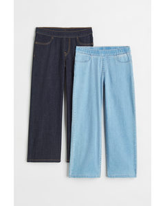 2-pack Superstretch Wide Fit Jeans Light Denim Blue/dark Denim