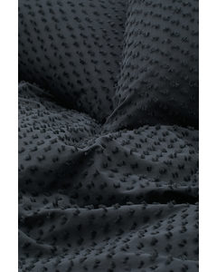 Plumeti-weave Double/king Duvet Cover Set Dark Grey