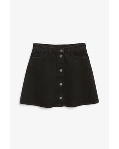 Mini A-line denim skirt Black magic