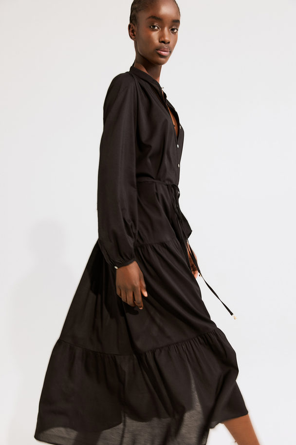 H&M Tiered Maxi Dress Black