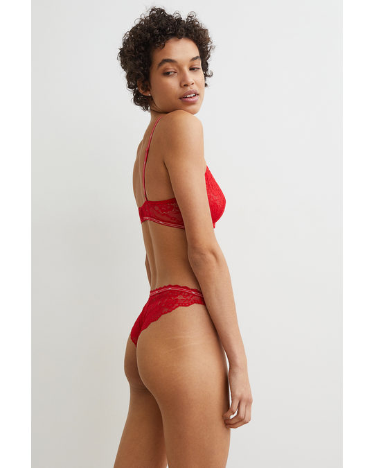 H&M 2-pack Lace Brazilian Briefs Red