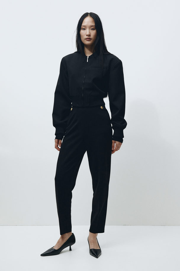 H&M Tailored Jersey Trousers Black