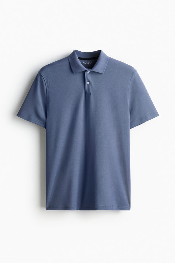 H&M Sportshirt aus Pikee Regular Fit Stahlblau