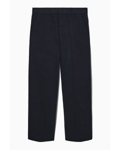 Relaxed-fit Wide-leg Twill Chinos Dark Navy