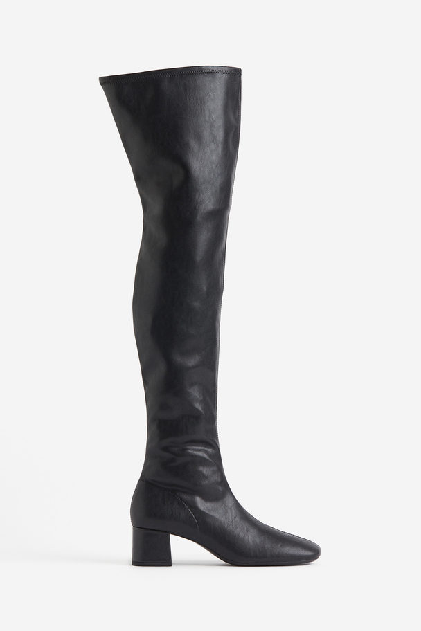 H&M Over-the-knee Boots Black