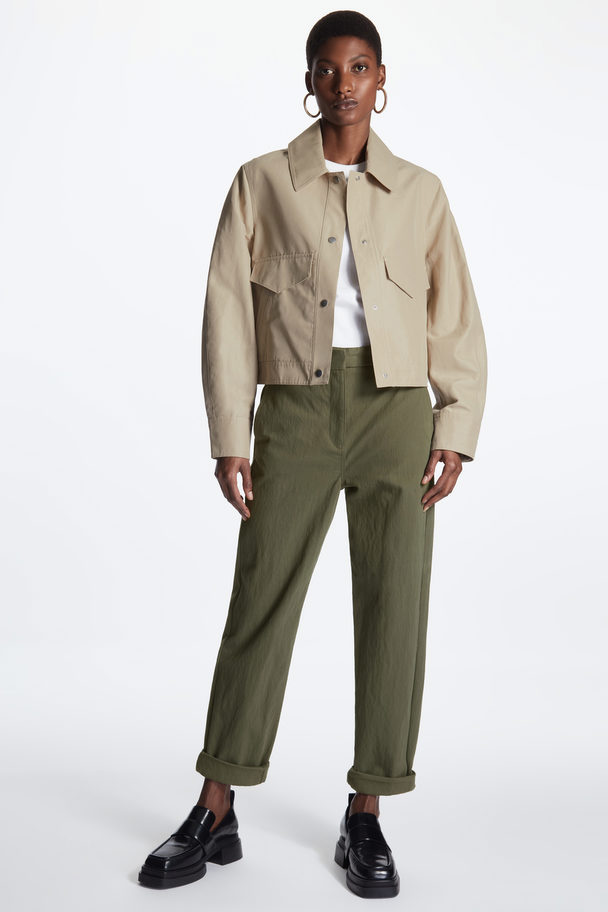 COS Relaxed Chino Trousers Khaki Green