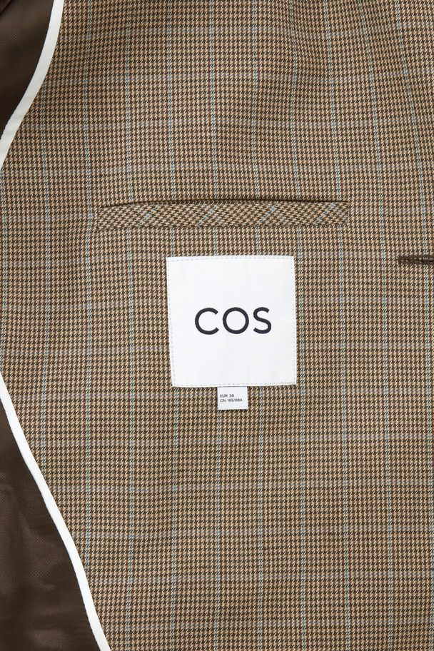 COS Checked Double-breasted Blazer Brown / Checked