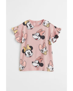 Printed Jersey Dress Pink/minnie Mouse