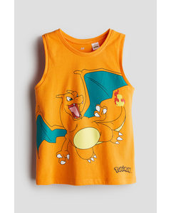 Printed Vest Top Orange/pokémon