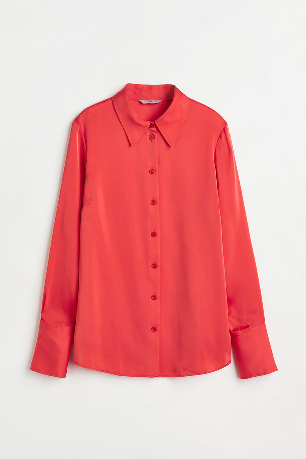 H&M Fitted Shirt Red