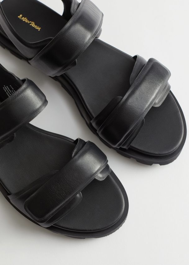 & Other Stories Velcro Strap Leather Sandals Leather