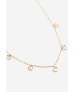 Halskette mit Herz Goldfarben/Weiß