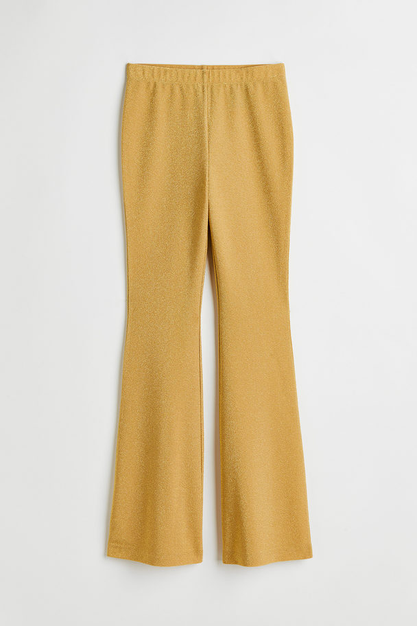 H&M Flared Leggings Gold-coloured