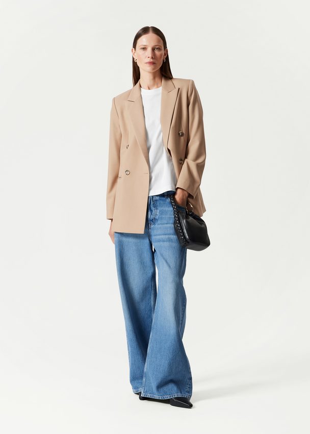 & Other Stories Getailleerde Blazer Poederbeige