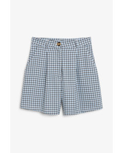 Houndstooth Bermuda Shorts Blue And Black