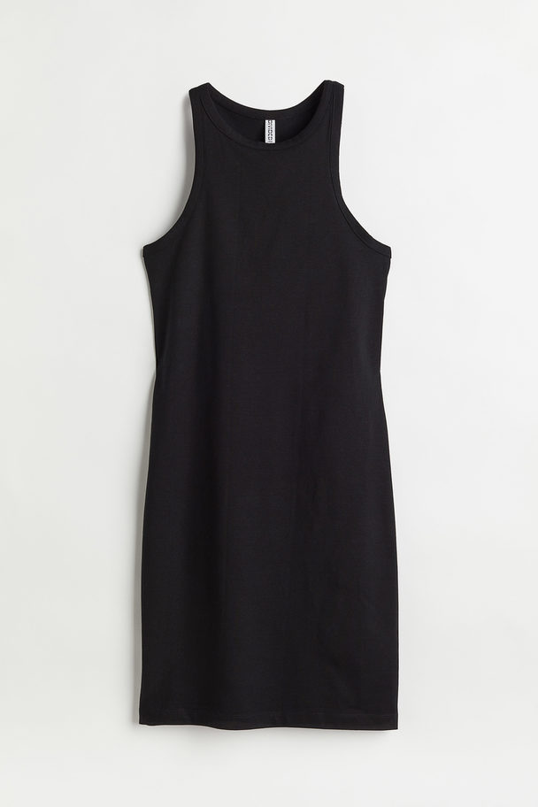 H&M Cut-out Cotton Dress Black