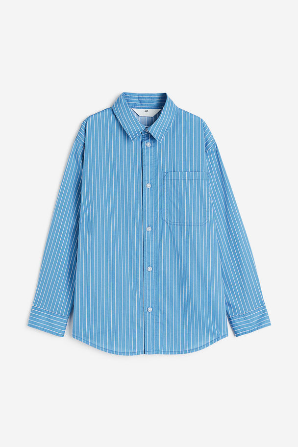H&M Cotton Shirt Bright Blue