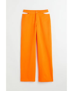 Cut-out-detail Trousers Orange