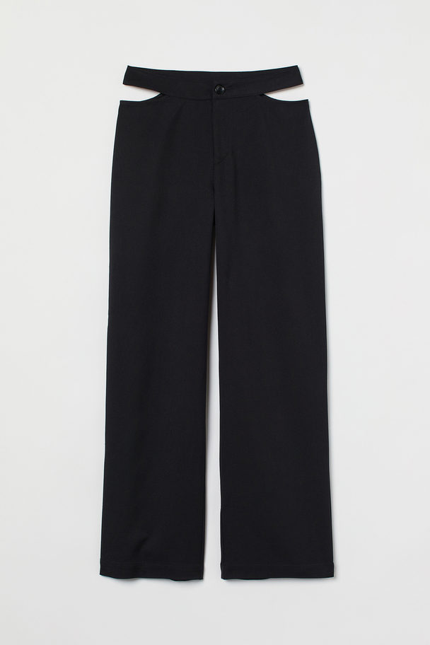 H&M Cut-out-detail Trousers Black