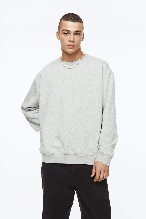 H&M 2-pack Relaxed Fit Sweatshirts Light Grey Marl/black