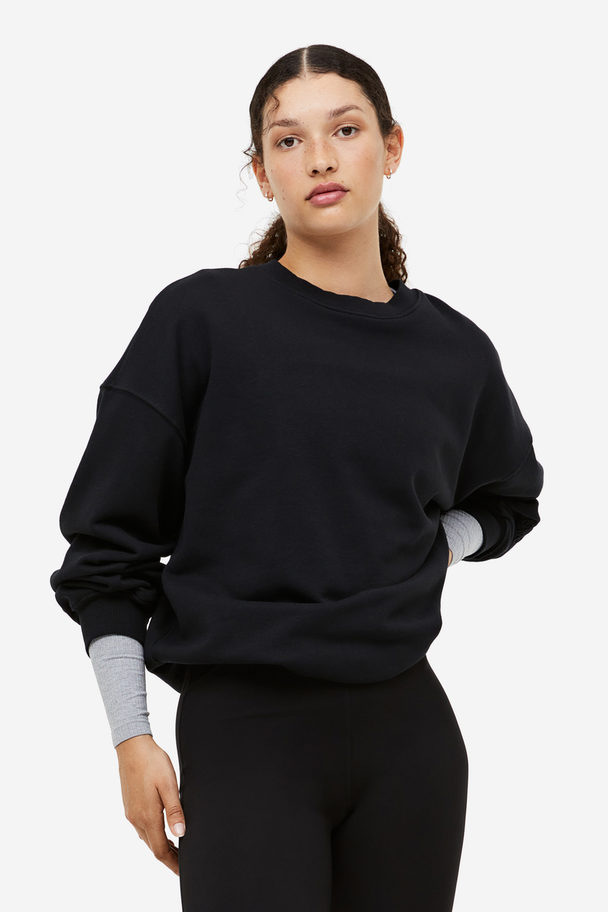 H&M Oversized Sport-Sweatshirt Schwarz