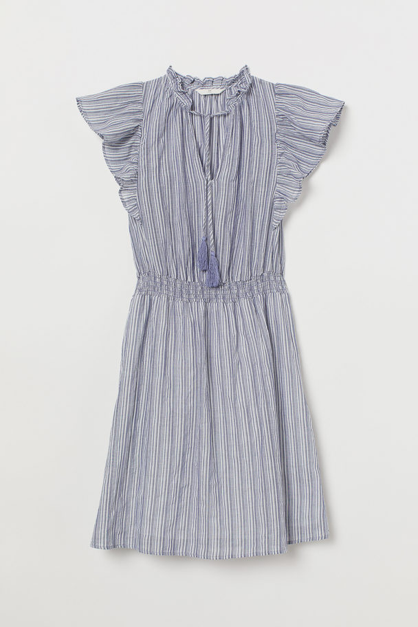 H&M Kleid mit Volants Blau/Gestreift