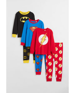 3-pack Pyjamas Med Tryck Klarblå/justice League