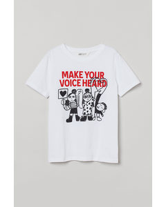 T-shirt Med Trykk Hvit/make Your Voice Heard