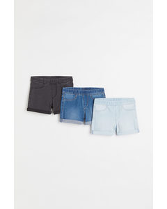 3-pack Denim Shorts Dark Grey/denim Blue