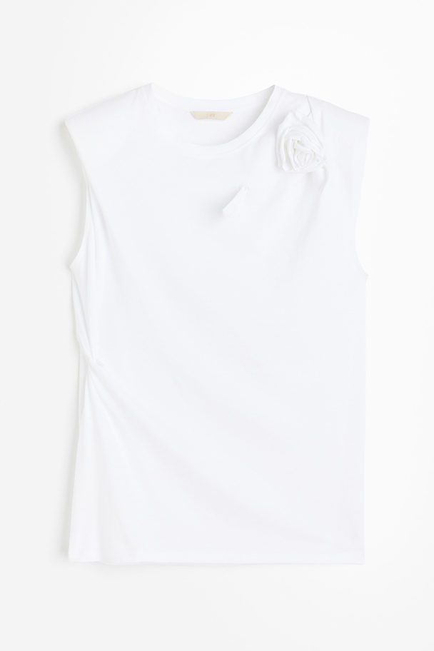 H&M Appliquéd Top White