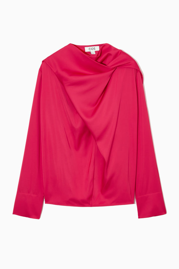 COS Scarf-detail Blouse Bright Pink
