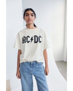 Long Printed T-shirt Cream/ac/dc
