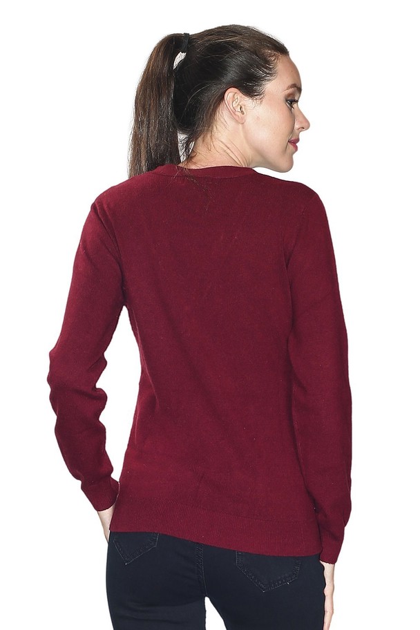C&Jo V-neck Sweater With Buttons On Collar